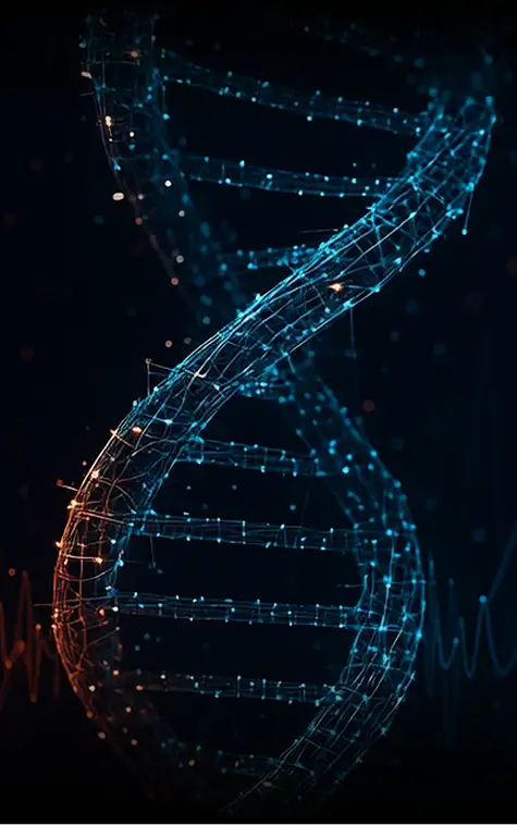 DNA helix representing the semantic structure of an entity